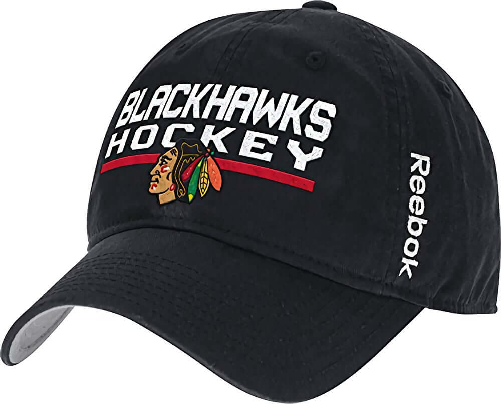 Chicago Blackhawks Hat Cap Reebok Flex Fit Gray S/M NHL Center Ice Big Logo  