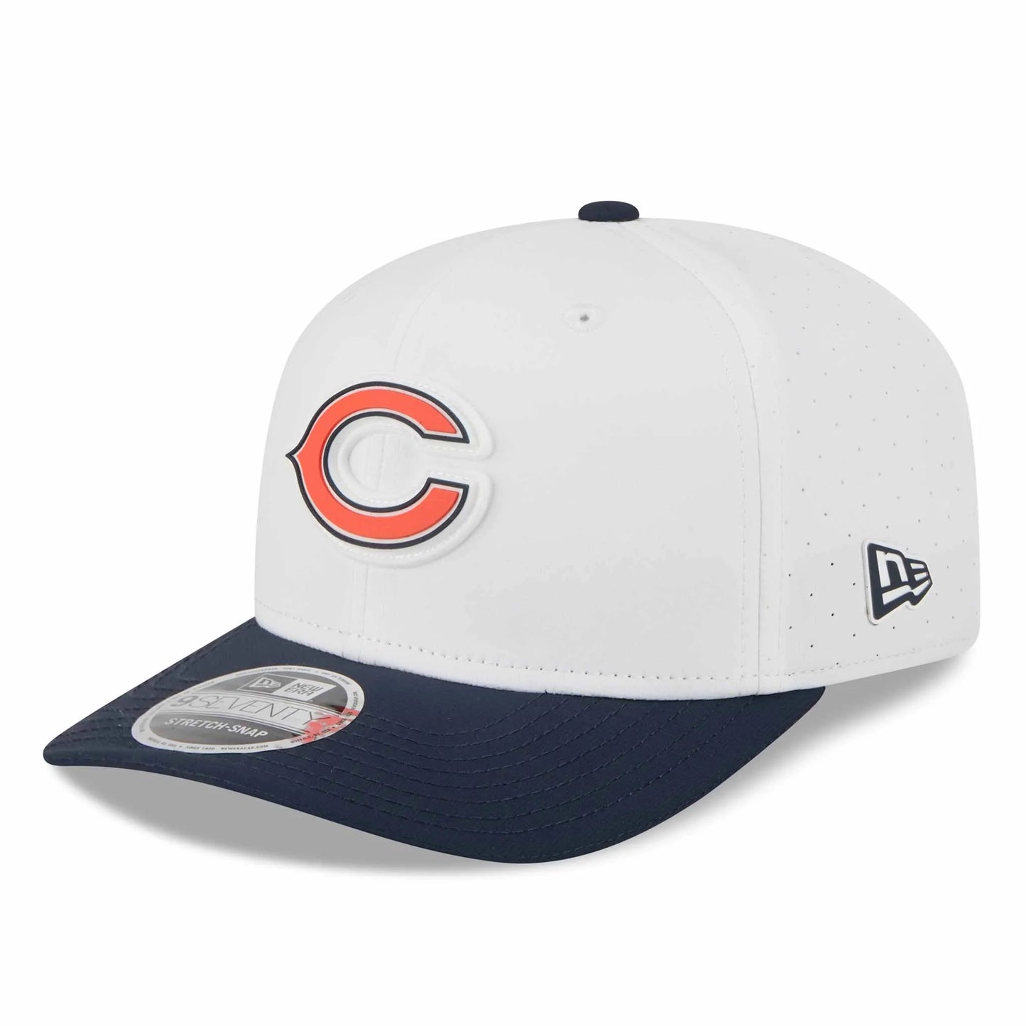 Chicago Bears Training White C 9SEVENTY Stretch Snap New Era Hat