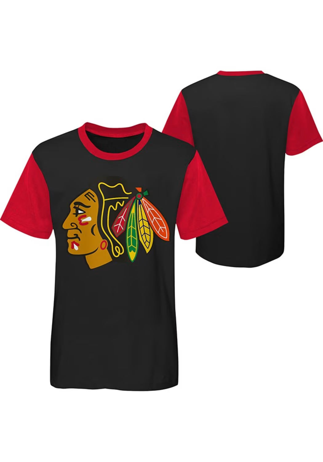 Chicago Blackhawks Youth Black Winning Streak Short Sleeve T-Shirt