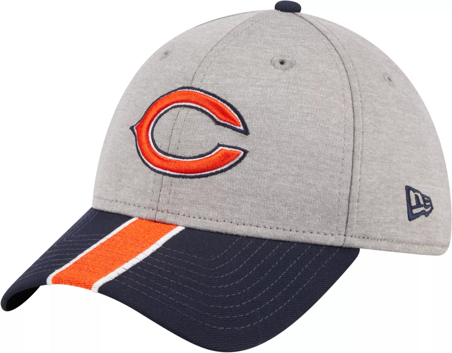 New Era Men's Chicago Bears Stripe Grey 39Thirty Stretch Fit Hat