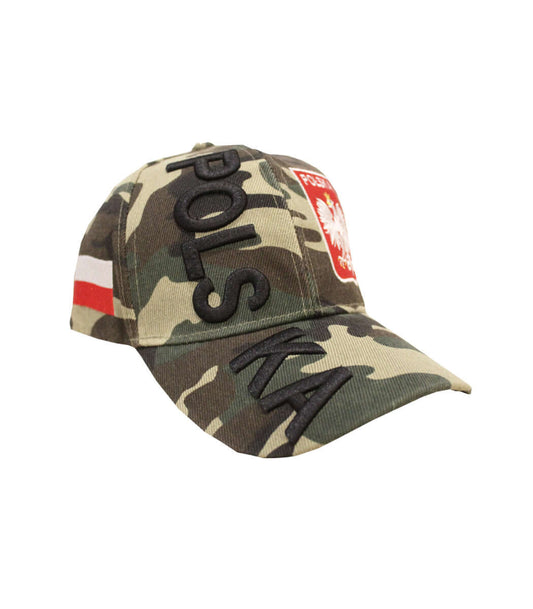 Polska Army Camo Style Cap With Polish Flag And Eagle