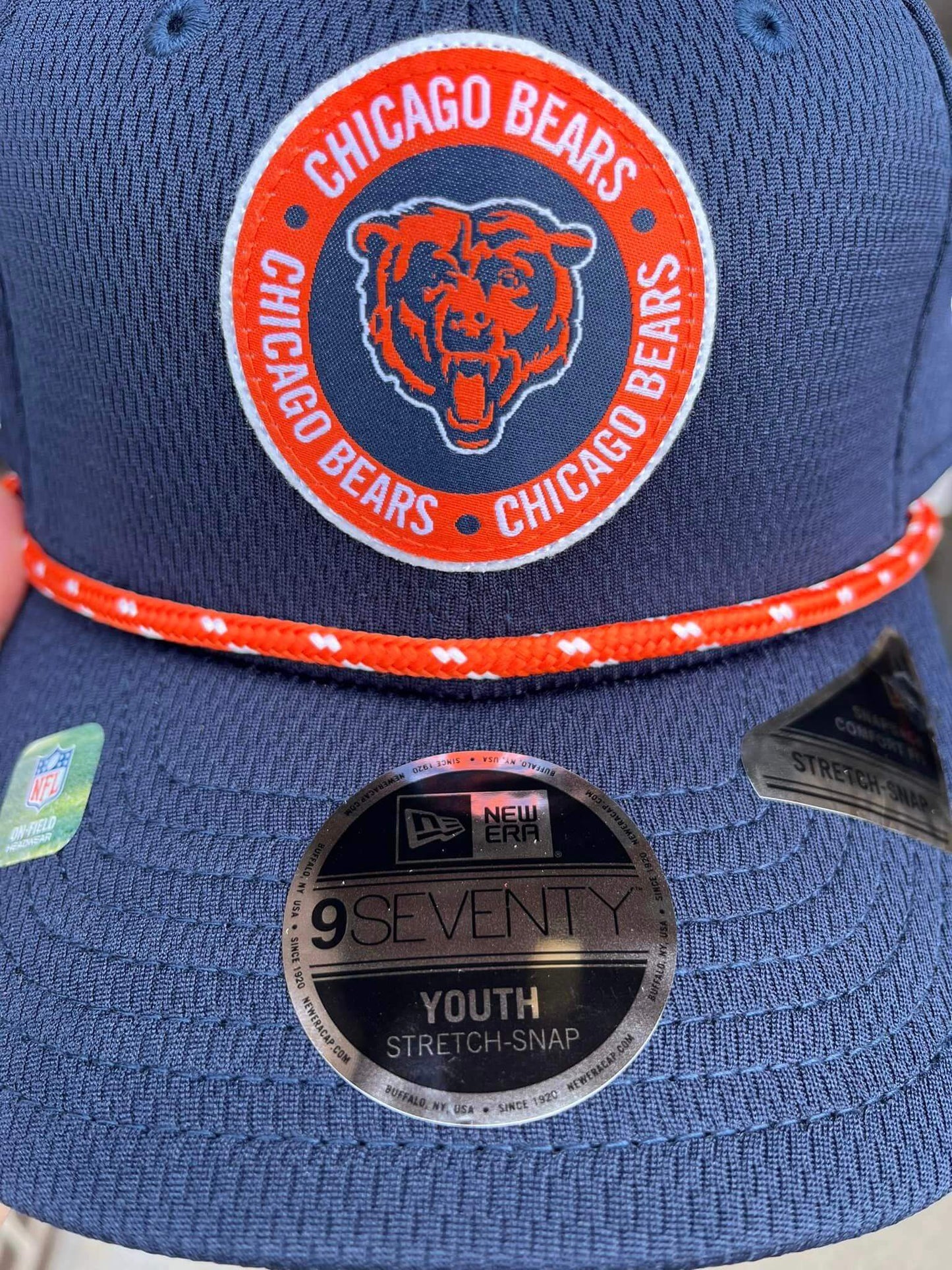 New Era Chicago Bears Navy Blue 2024 Sideline Rope JR 9SEVENTY Youth Adjustable Hat