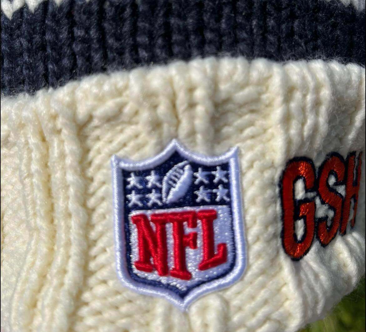 Chicago Bears Women's 2024 NFL ON-FIELD Pom Knit Hat with "C"