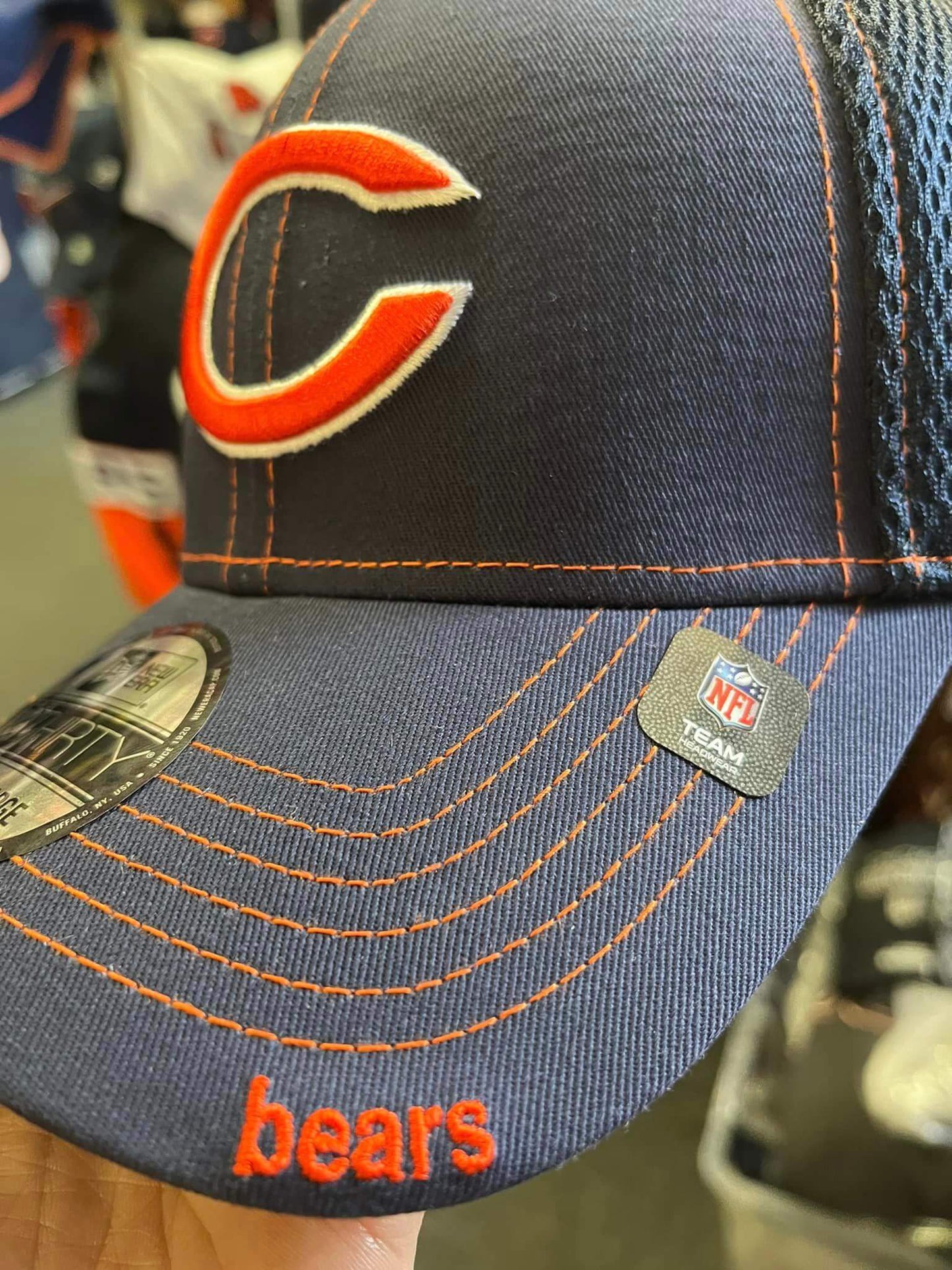New Era Men's Chicago Bears 39Thirty Neoflex Navy Stretch Fit Hat