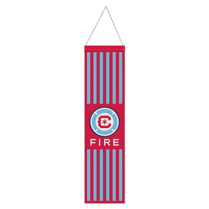 Chicago Fire Primary Logo Wool Banner 8" x 32"