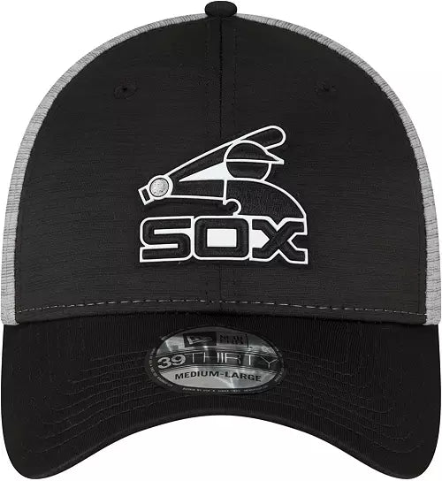 New Era Men's Chicago White Sox Clubhouse Black 39Thirty Stretch Fit Hat