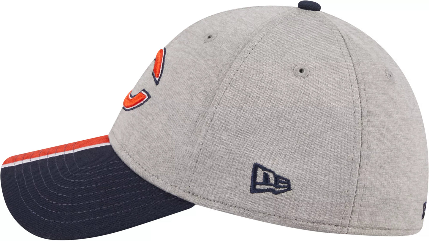 New Era Men's Chicago Bears Stripe Grey 39Thirty Stretch Fit Hat