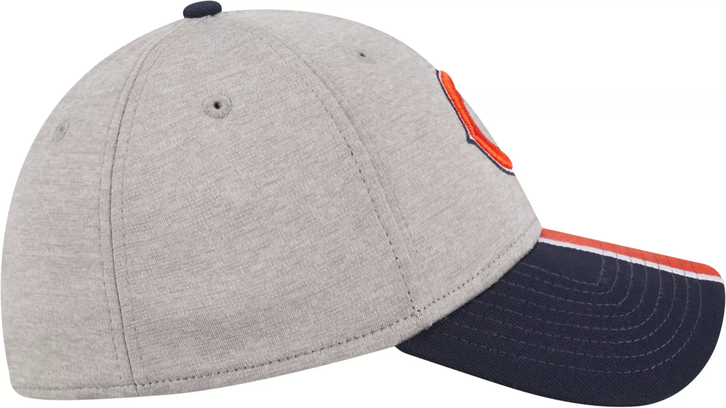 New Era Men's Chicago Bears Stripe Grey 39Thirty Stretch Fit Hat