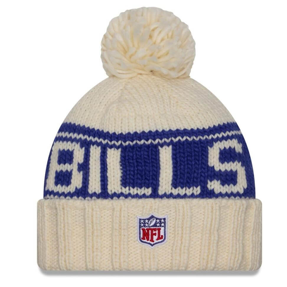 Buffalo Bills NFL On-Field Collection 2024 Women's Cold Weather Chrome Pom Knit Hat