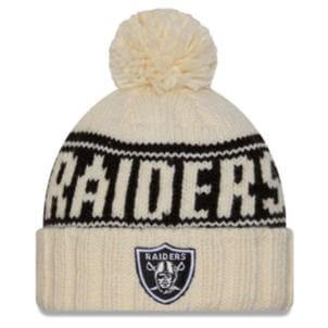 NFL On-Field 2024 Las Vegas Raiders Cold Weather Chrome Pom Knit Hat for Womens