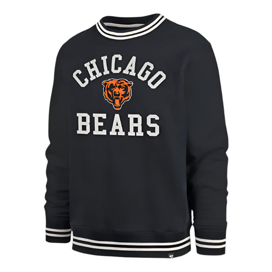 Chicago Bears Navy Clubhouse View Sierra Crew Neck Sweatshirt