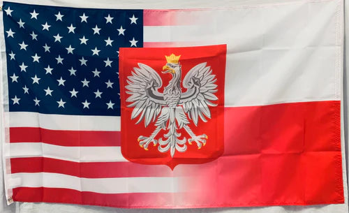 USA American Poland 3x5ft Nylon 100D Flag POLSKA/POLISH