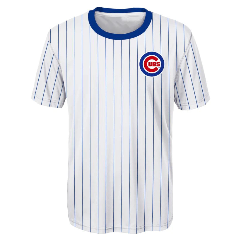 Cubs Youth Pinstripe Jersey T-Shirt - Bregman