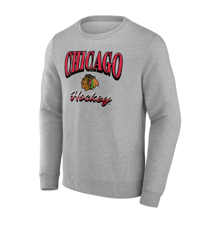 Chicago Blackhawks Fanatics Special Edition 2.0 Pullover Sweatshirt - Heather Gray