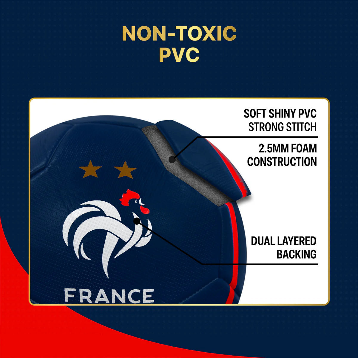 France Soccer Ball - Navy - Size 5