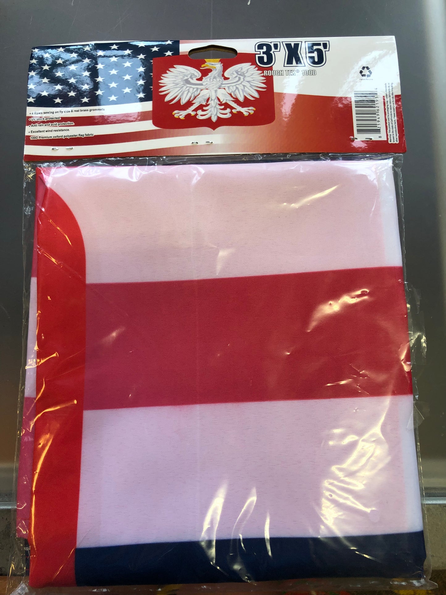 USA American Poland 3x5ft Nylon 100D Flag POLSKA/POLISH