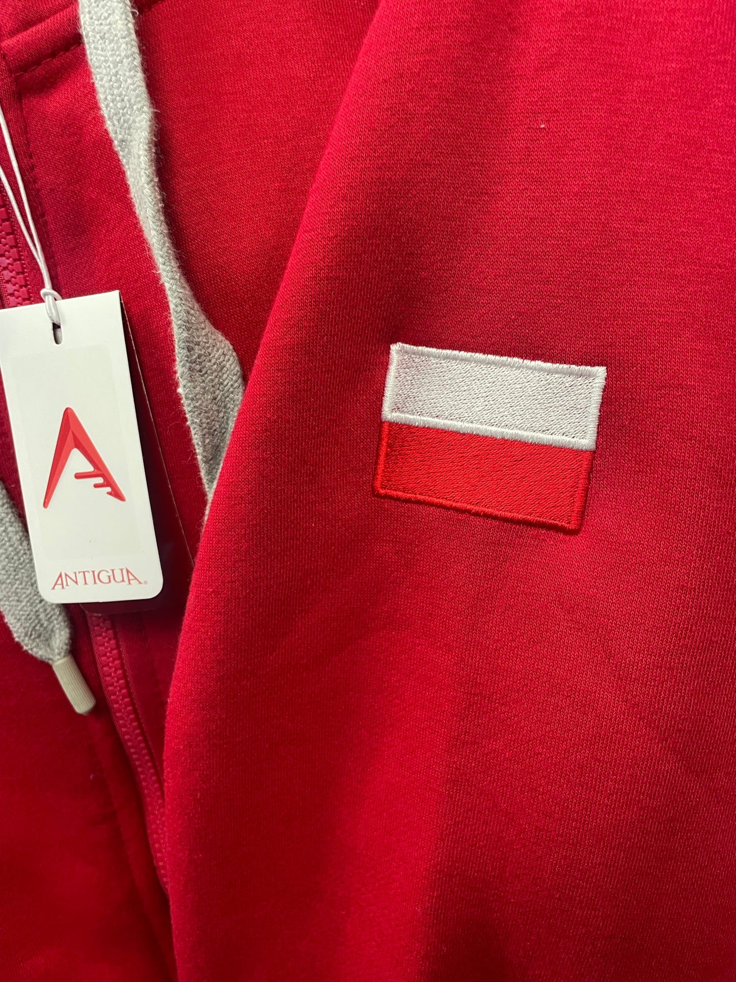 Antigua Polska Victory Full Zip Hoodie with Polska and Eagle Emblem