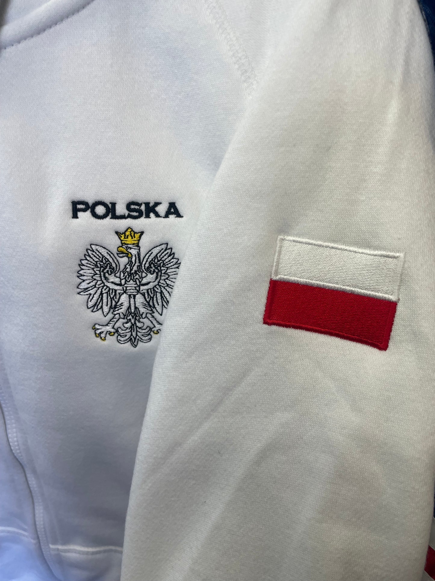 Antigua Polska Victory Full Zip Hoodie with Polska and Eagle Emblem