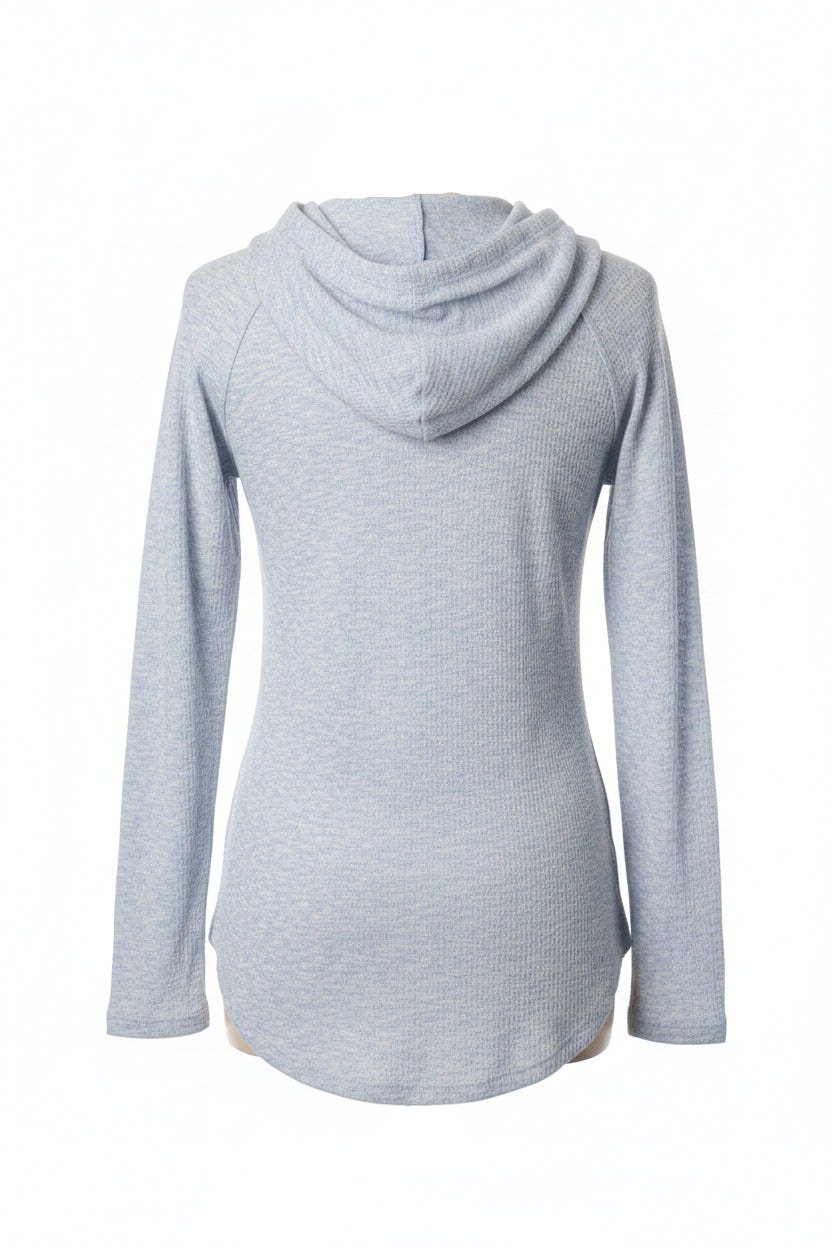 Chicago Bears Women's Thin Waffle Hoodie Chambray Blue