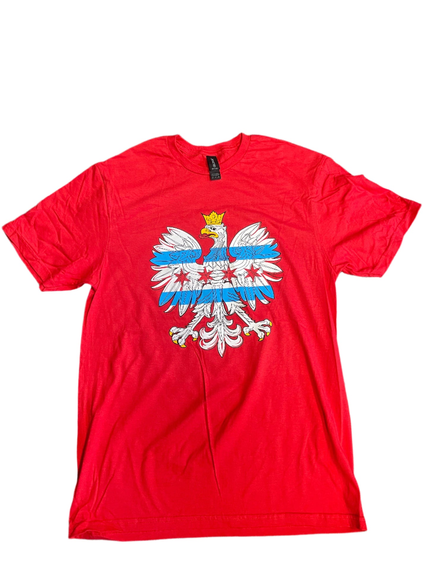 Polish Eagle T-shirt with Chicago Flag