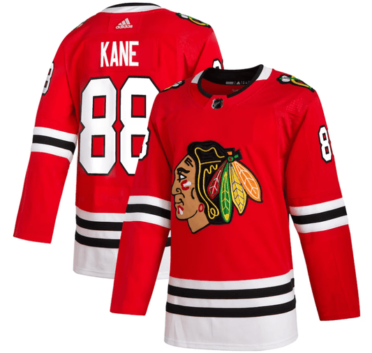 Man's Chicago Blackhawks Patrick Kane adidas Home Authentic Player Jersey  Red