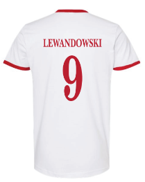 Robert Lewandowski #9 T-Shirt Polska With Eagle Euro 2024 Soccer Poland Jersey Style