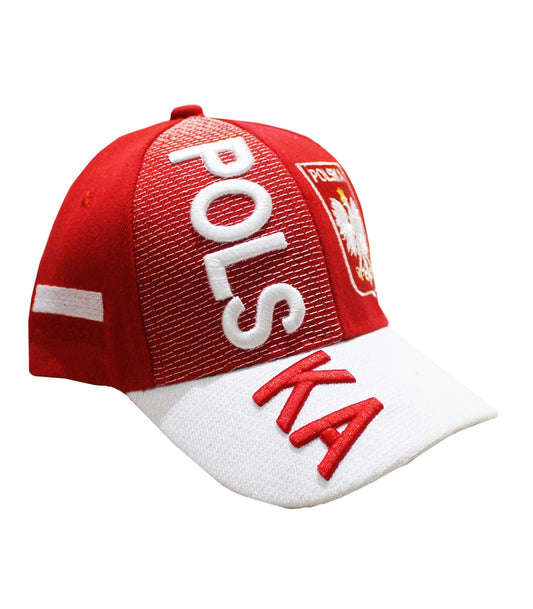 Kid's Polish Cap With Polska Flag Red&White Embroidered