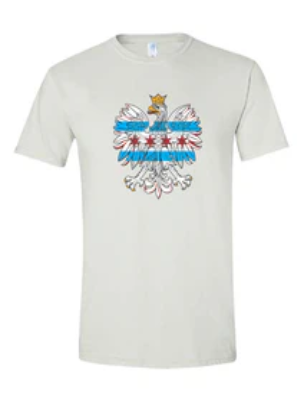 Polish Eagle T-shirt with Chicago Flag