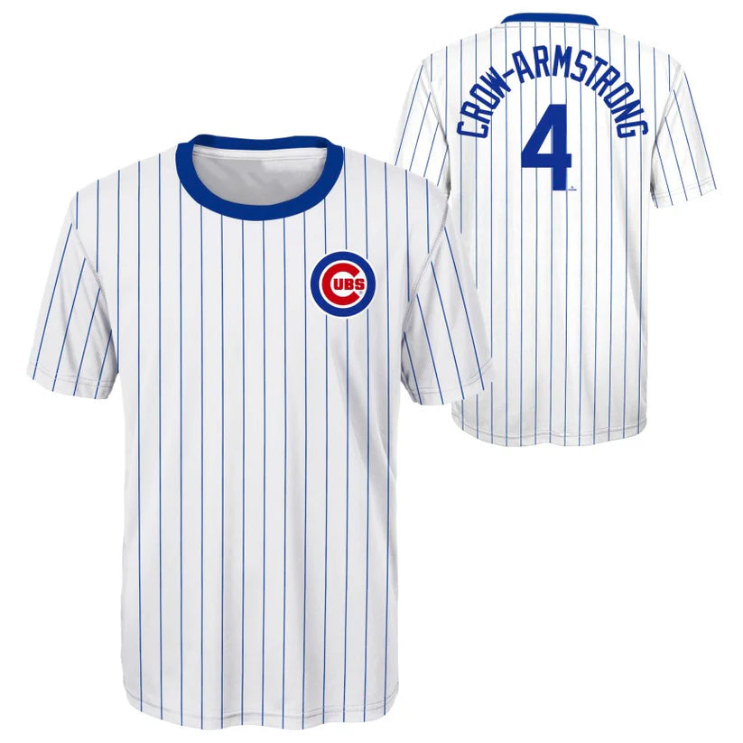 Cubs Youth Pinstripe Jersey T-Shirt - Crow / Armstrong