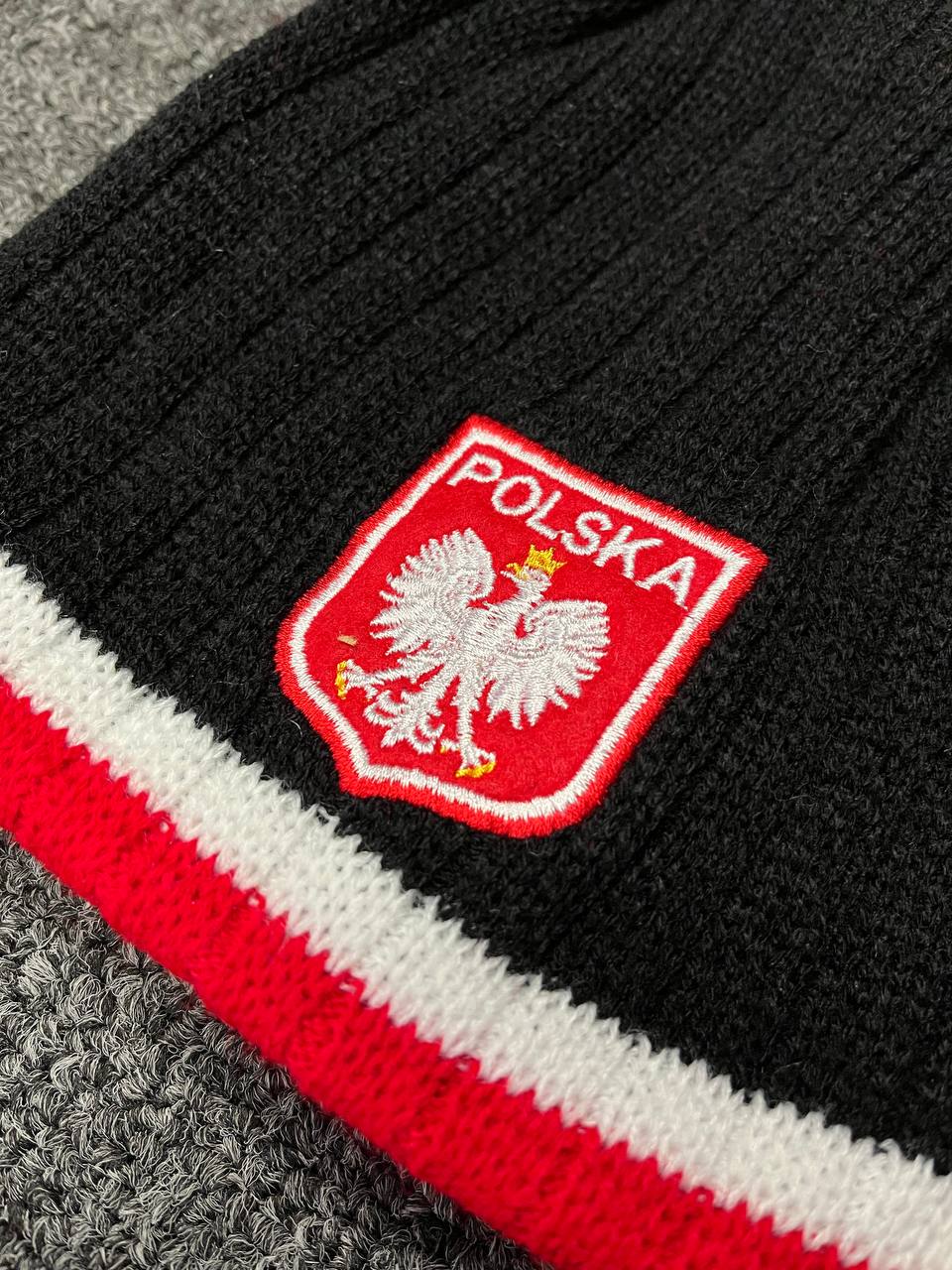 Polish Polska Knit Winter Hat With Eagle - Made in Poland