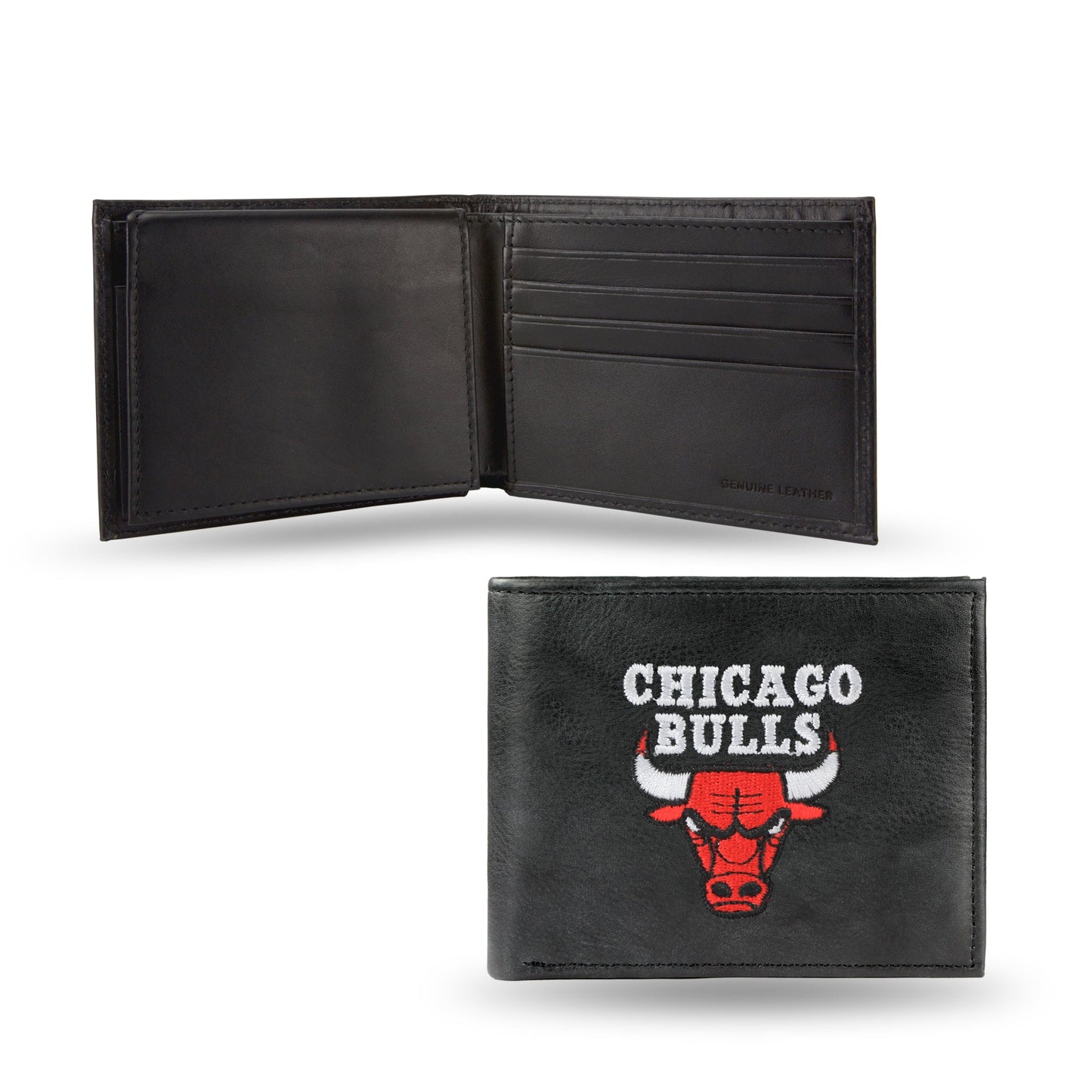 NBA Chicago Bulls Embroidered Genuine Leather Billfold Wallet 3.25" x 4.25"