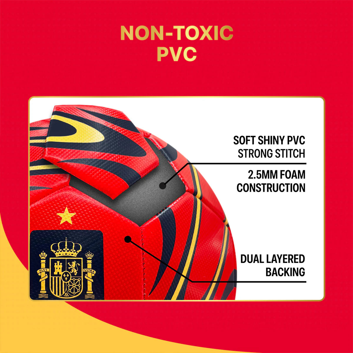 Spain Soccer Ball - Red - Size 5