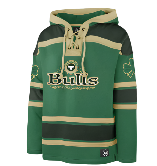 Chicago Bulls Kelly McLucky Superior Lacer Hoodie - St. Patrick's Day