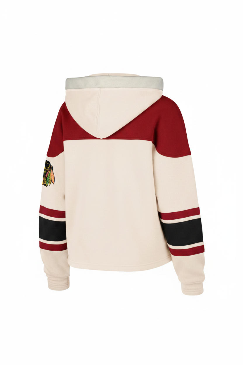Chicago Blackhawks Cream Cropped Women's Lacer Hoodie