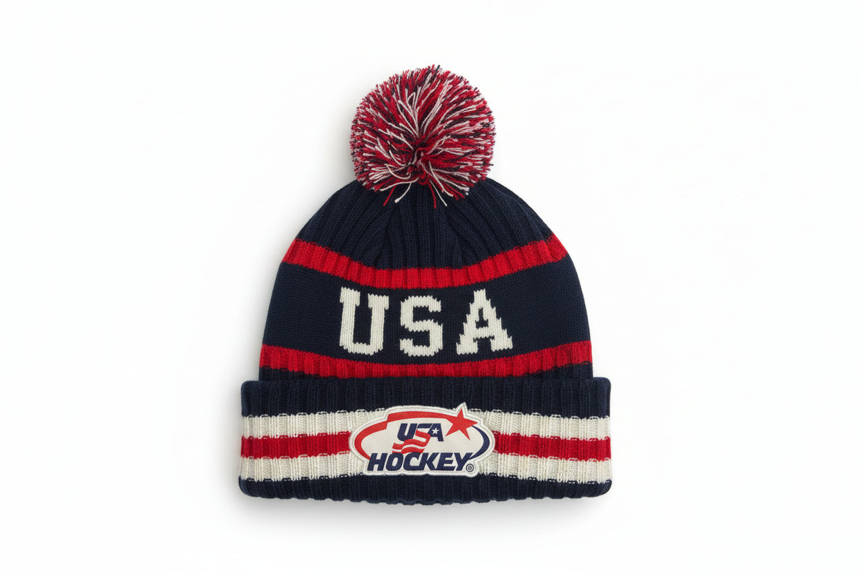 USA 2026 Hockey Shield Official Licensed Navy Knit Hat