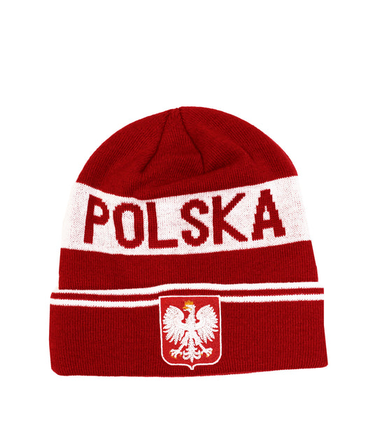 Polska Beanie Red With Polish Eagle Embroidered Logo