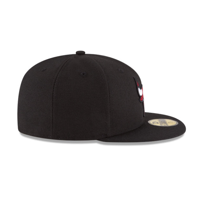 Team Color Black 59FIFTY Fitted Chicago Bulls