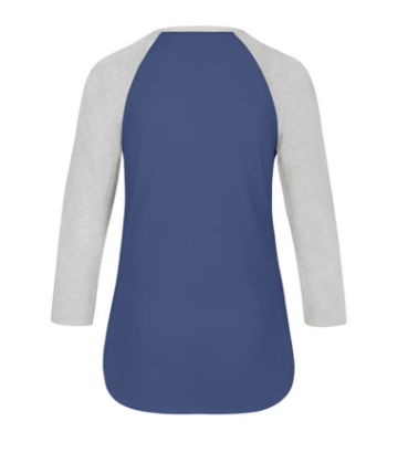 Chicago Cubs Cadet Blue Heatwave Frankie Raglan Women's Tee