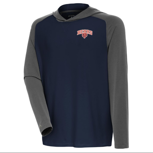 Chicago Bears Navy Antigua Lightweight Intrepid Hoodie