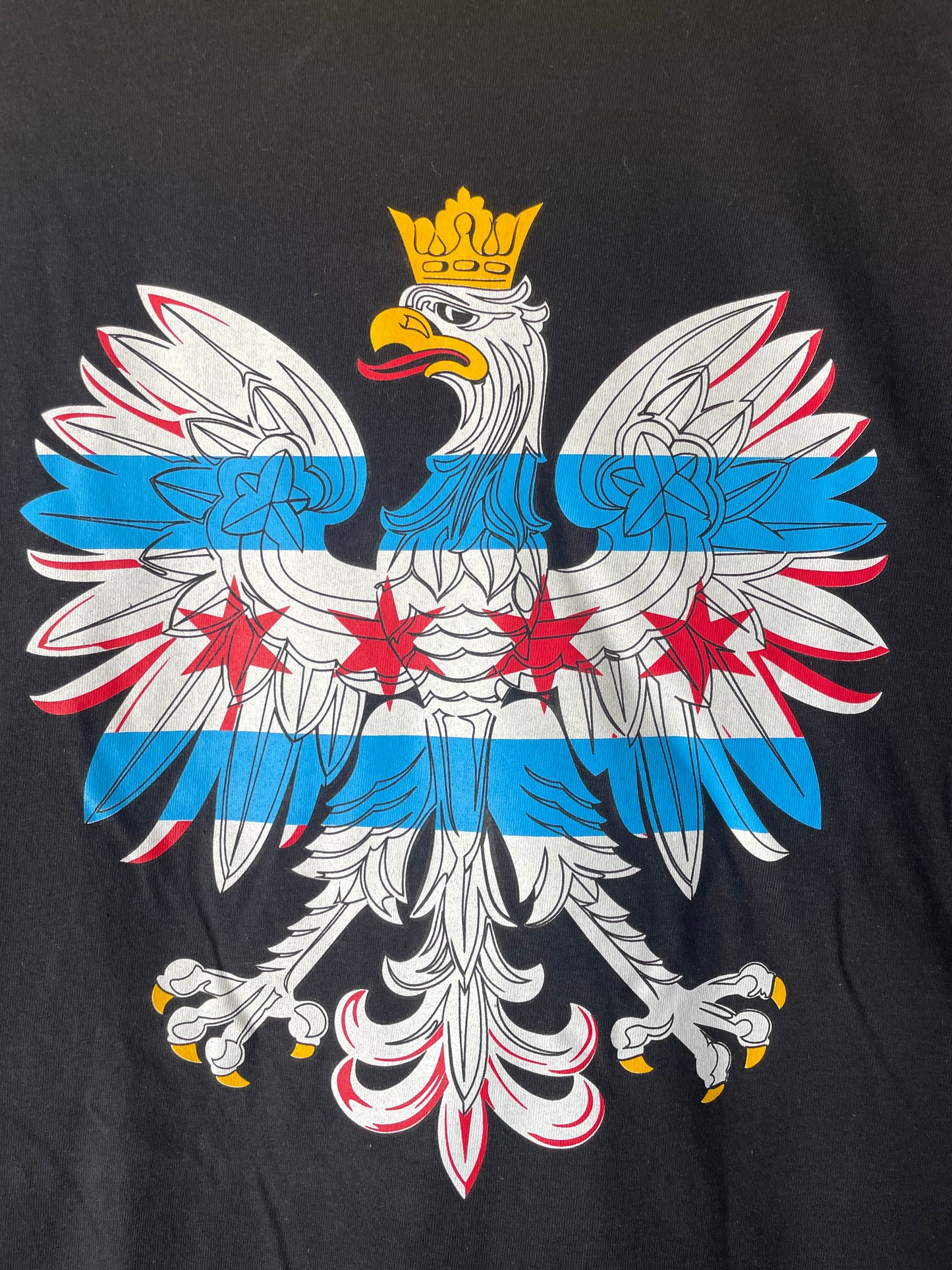 Polish Eagle T-shirt with Chicago Flag
