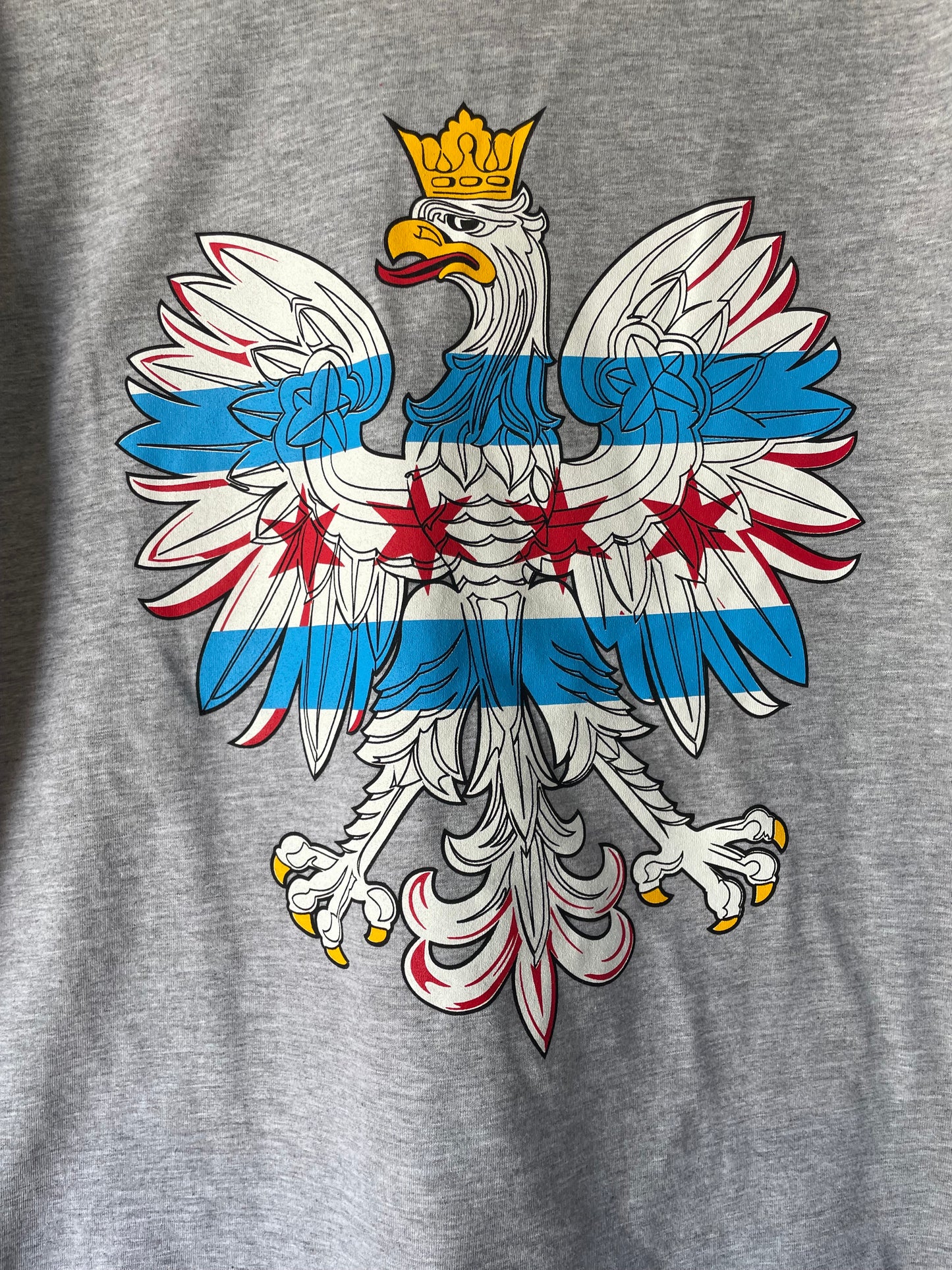 Polish Eagle T-shirt with Chicago Flag