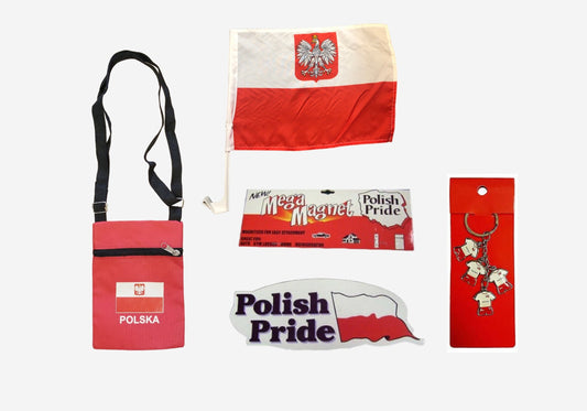 Polish Car Flag, Bag, Magnet, Key Chain Bundle
