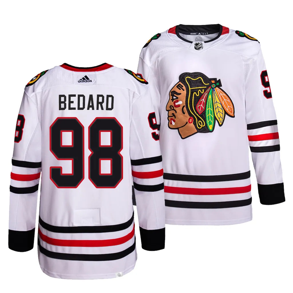 White bedard jersey