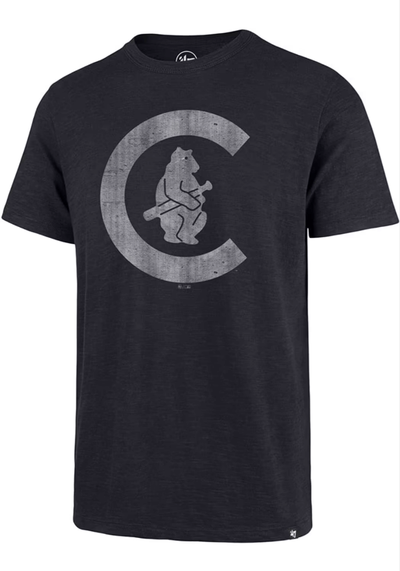 Chicago Cubs '47 Navy Blue Grit Vintage Scrum Short Sleeve Fashion T Shirt