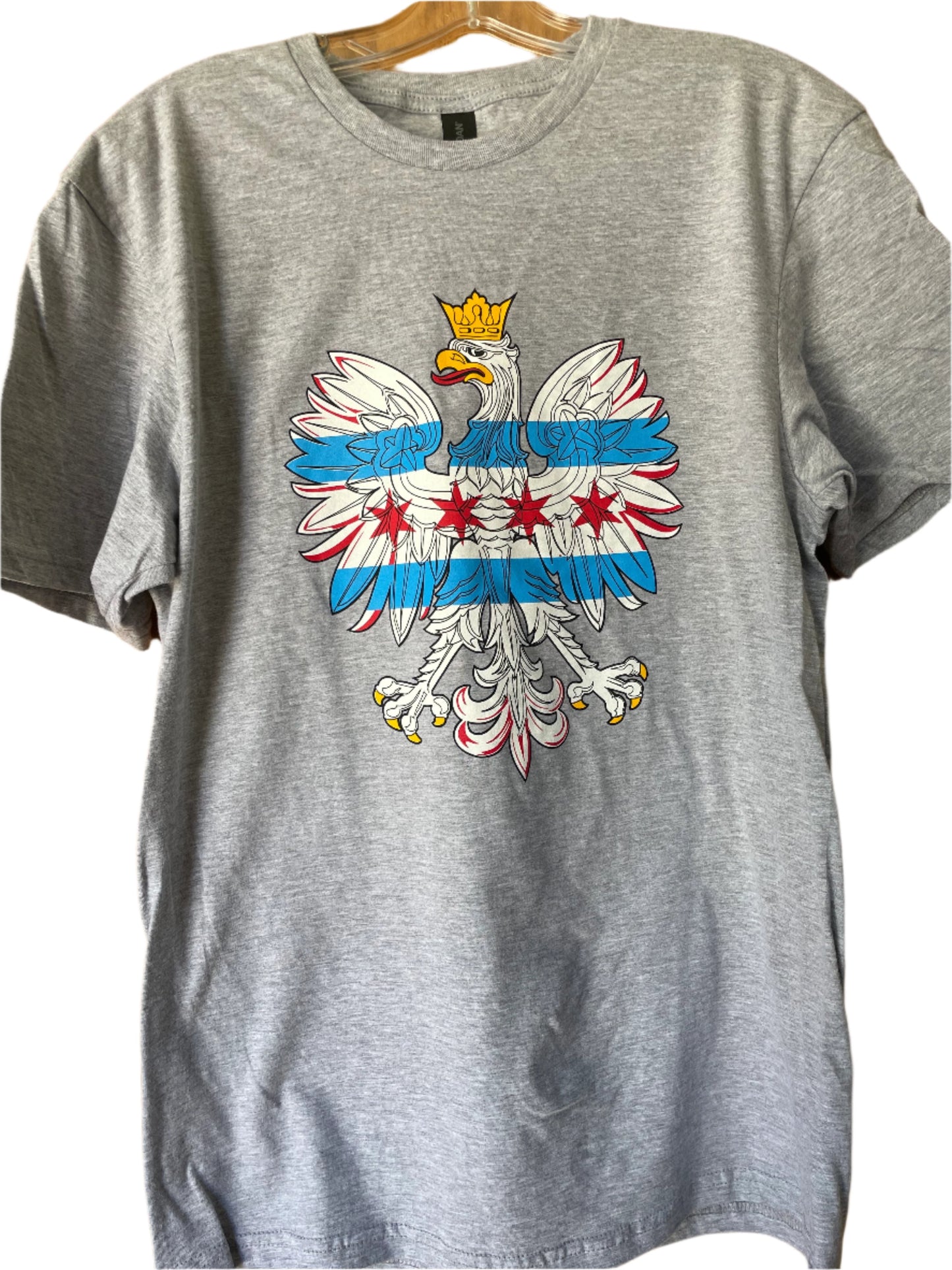 Polish Eagle T-shirt with Chicago Flag