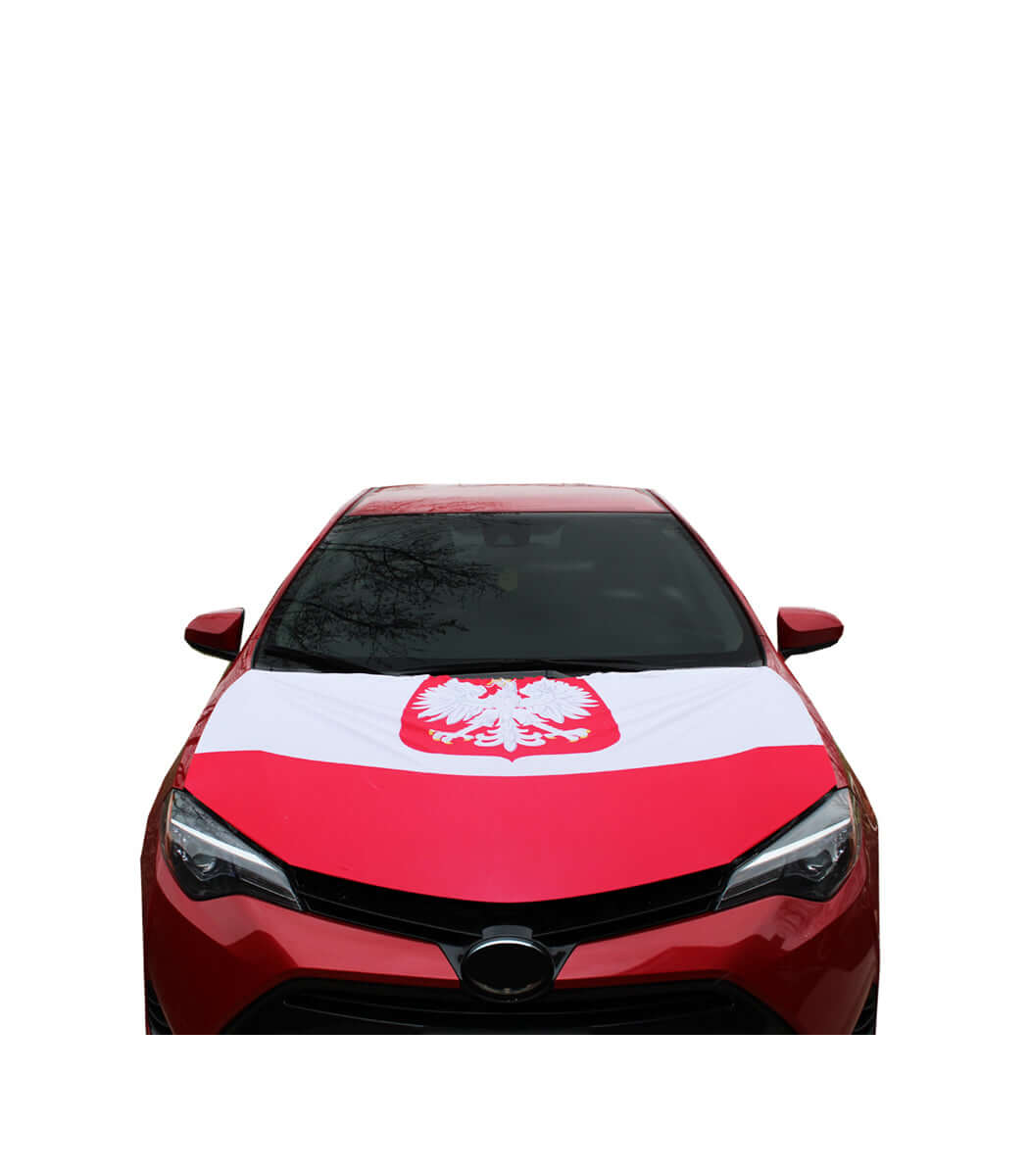 Polska Car Hood Cover Polish Flag red/white