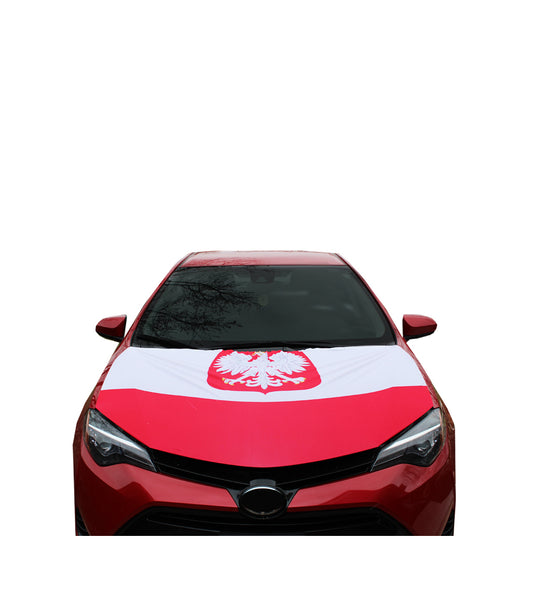Polska Car Hood Cover Polish Flag red/white