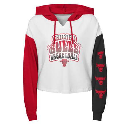 CHICAGO BULLS COLOR RUN LS HOODED FLEECE YOUTH Girls