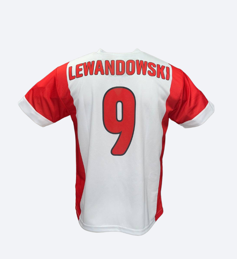 Mens Polska White Robert Lewandowski #9 Replica World Cup 2022 Jersey Made in Poland
