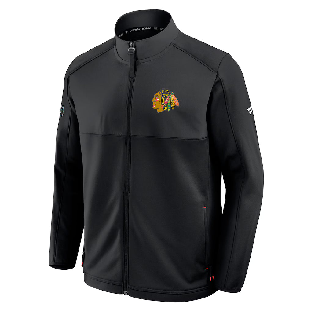 Chicago Blackhawks Fanatics Authentic Pro Black Rink Full-Zip Jacket